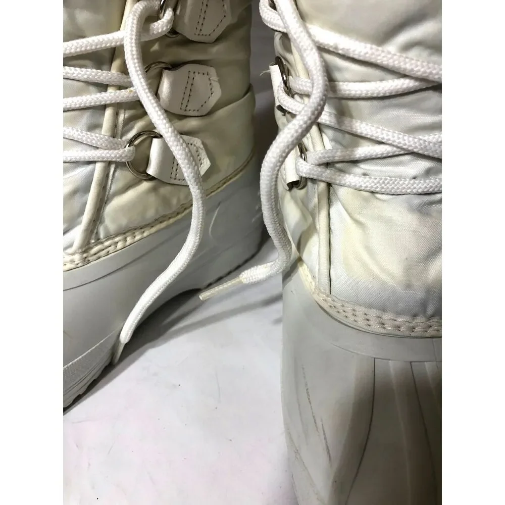 Vtg 90s Sorel Kaufman Canada White Winter Snow Boot Duck Ski Cabin Core Size 9